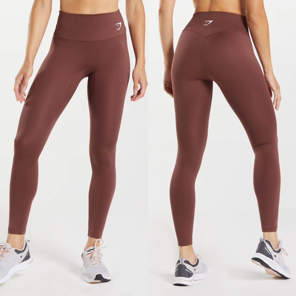 Gymshark High Waisted Leggings Brown Athleisure Gym Yoga Lightweight Size XS